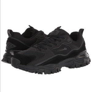 🏴UMBRO 7 BLACK ATHLETIC SHOES NEW NWOT Sneakers goth gym running ugly dad shoes